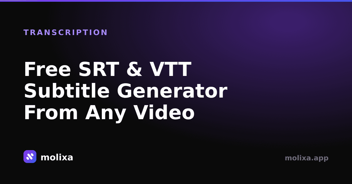 Free SRT & VTT Subtitle Generator From Any Video