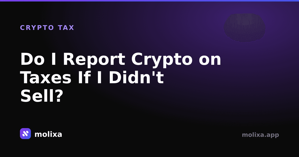 Do I Report Crypto on Taxes If I Didn't Sell?