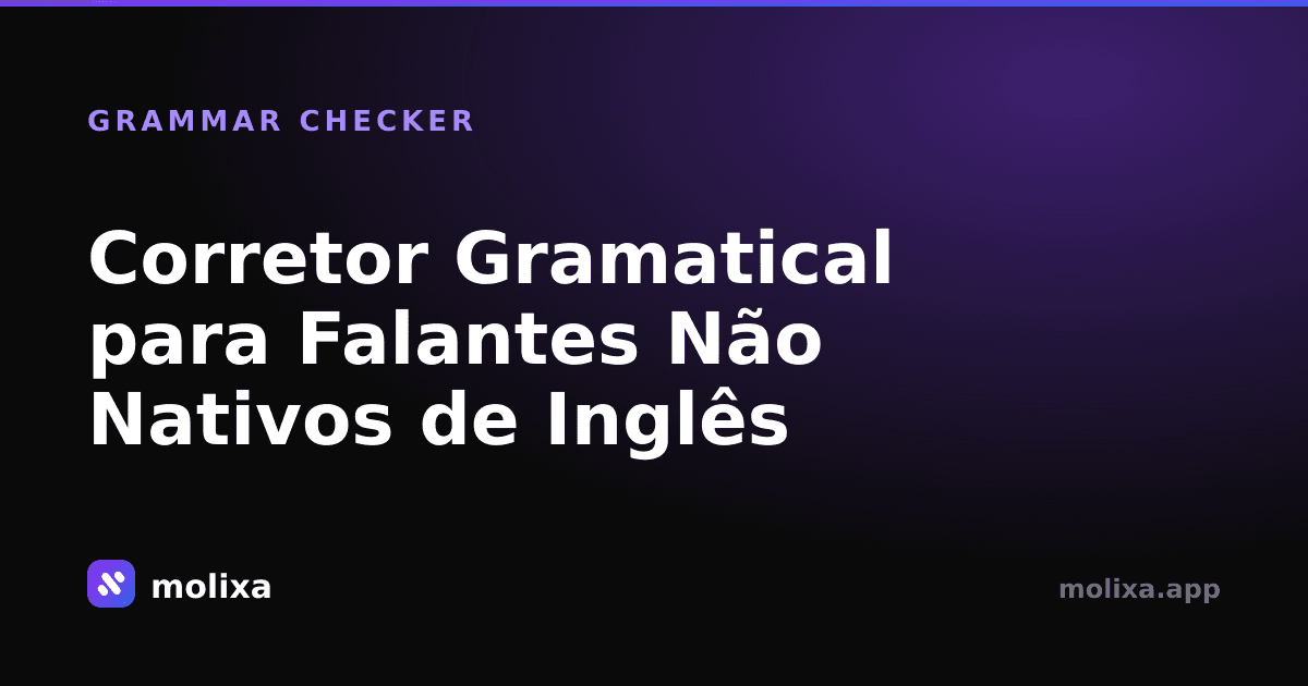 Corretor Gramatical para Falantes Não Nativos de Inglês