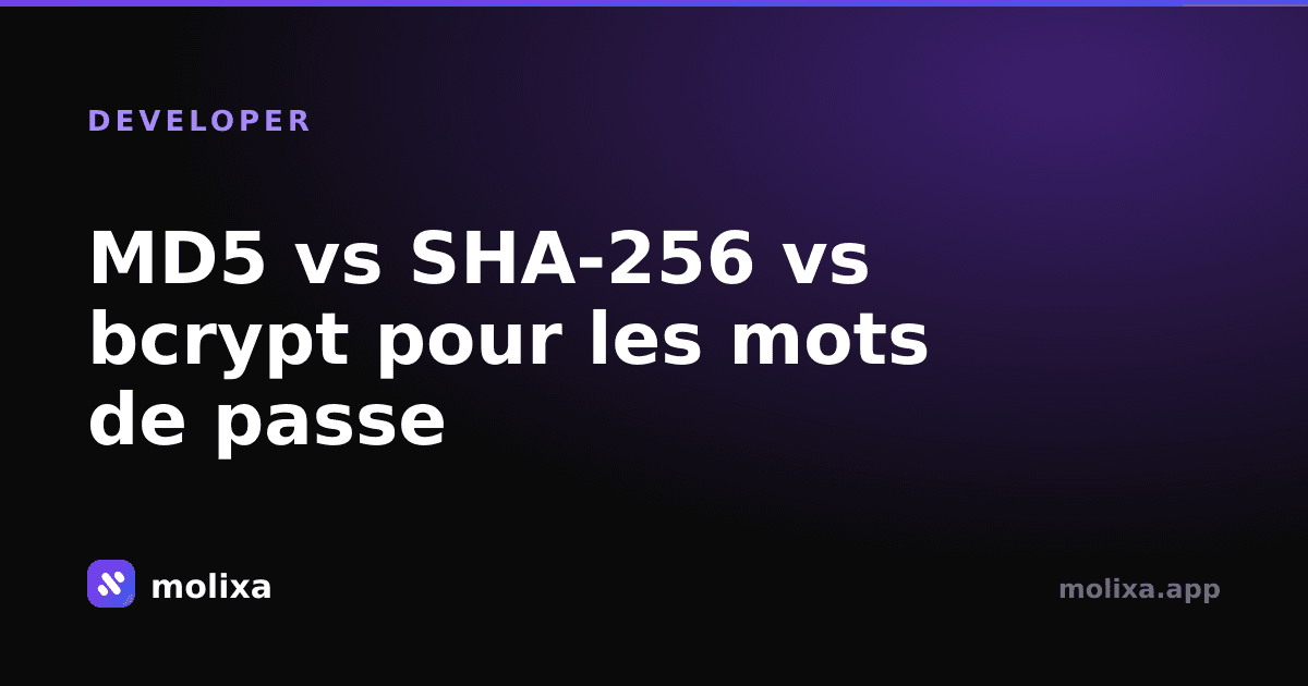 MD5 vs SHA-256 vs bcrypt pour les mots de passe