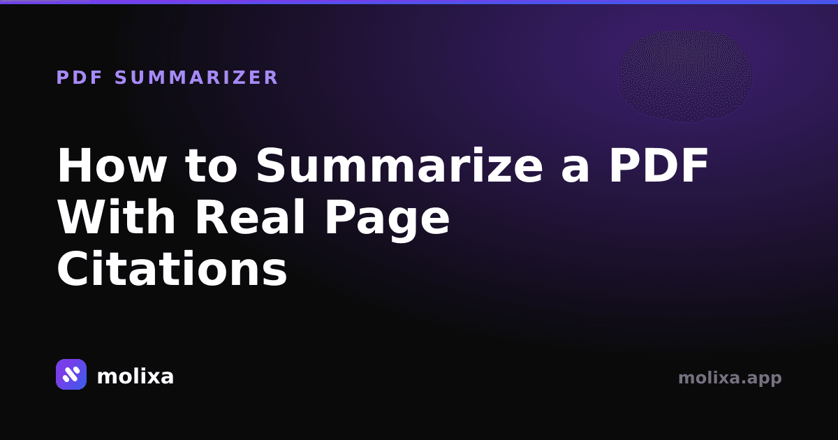 How to Summarize a PDF With Real Page Citations