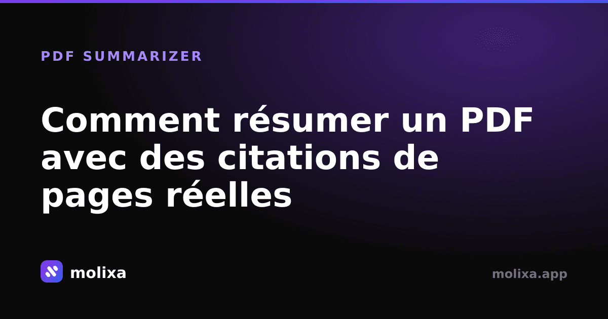 Comment résumer un PDF avec des citations de pages réelles