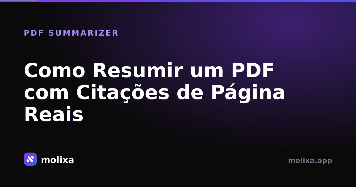 Como Resumir um PDF com Citações de Página Reais