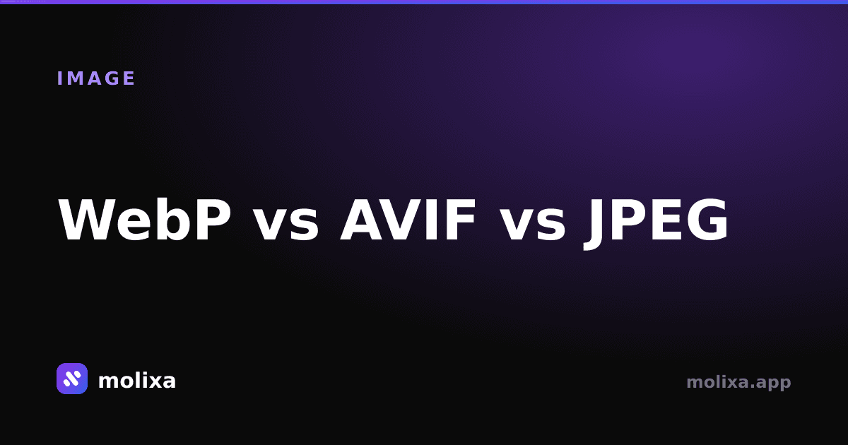 WebP vs AVIF vs JPEG: Qual usar em 2026
